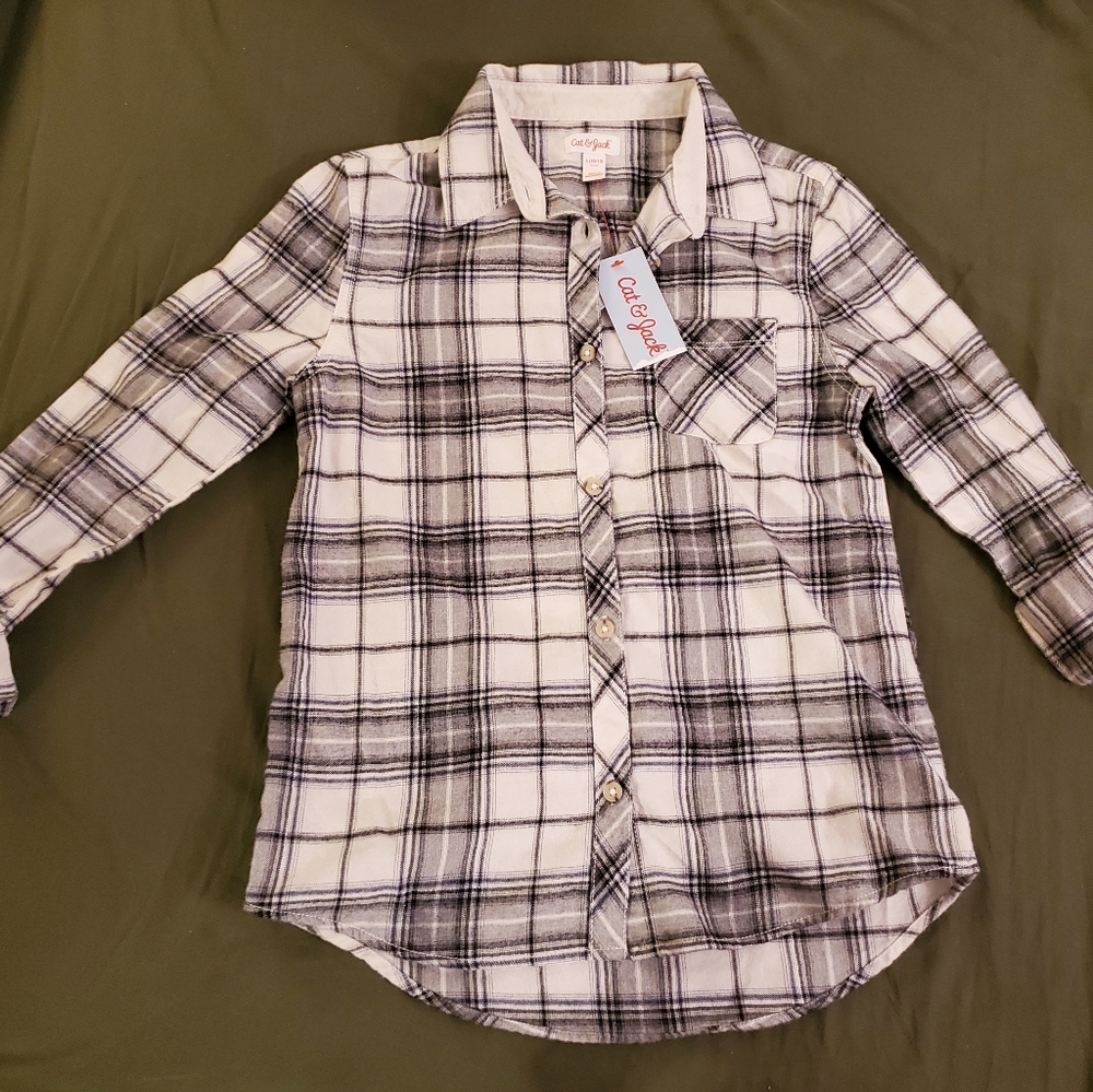 Girls Cat and Jack Button-down Long Sleeve